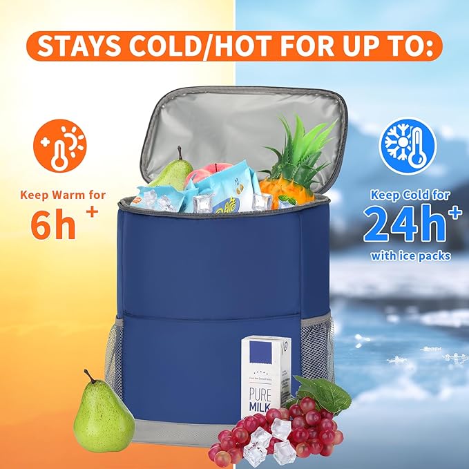 Insulated Cooler Backpack 30 Cans - Leak Proof Beer Backpack Lightweight Cooler Bag for Travel, Camping, Beach, Lunch