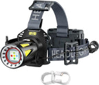 Long Range Rechargeable Headlamp, 5-Color-in-1, Zoomable Hunting Headlamp for Coyotes Hog Predators, Blood Tracking Light, Head Lamp Light for Search Rescue Outdoor Use Emergencies Gift