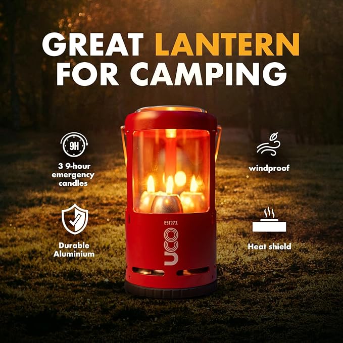 UCO Candlelier Candle Lantern, Candle Lanterns for Real Candles, Perfect Outdoor Gear for Camping or for Power Outages, Includes 3 Long Burning Candles