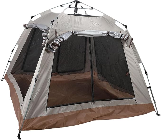 Pop Up Camping Tent, Automatic Setup Sun Protection Tent with Removable Rain Fly and Carry Bag, for Family Outdoor Camping Backpacking Hiking