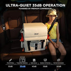 LiTHELi Frozen Pack 12V Car Refrigerator & Portable Electric Cooler, 20L/21QT with 1 U20 Batteries, -4~68℉ Travel Fridge Freezer for Camping, Road Trips, RV, Boat & Beach (Backpack Design)