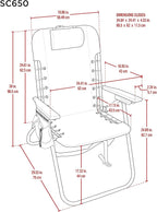 Tommy Bahama Hi-Boy 17" Seat Height 4-Position Lace-Up Suspension Folding Beach Backpack Chair