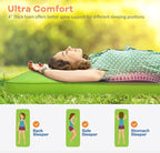 BestComfort Sleeping Pad for Camping with 2-in-1 Air Pump Sack Carry Bag, 4inch Inflatable Camping Mattress for Backpacking Hiking Car Traveling, Waterproof Ultralight Camping Sleeping Mat, Green