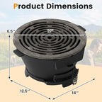 Giantex Cast Iron Hibachi Grill, Portable Japanese BBQ Charcoal Grill with Double-Sided Grate, Air Regulating Door & Fire Gate, Tabletop Camping Grill for Outdoor Cooking, Backyard, Picnic