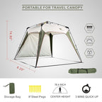 8.2'x8.2' Quick Up Canopy Tent, 3 Min Setup Portable Canopy with 1 Sidewall, Waterproof UV Protection Outdoor Canopy for Camping, Beach, Backyard & Party-Olive