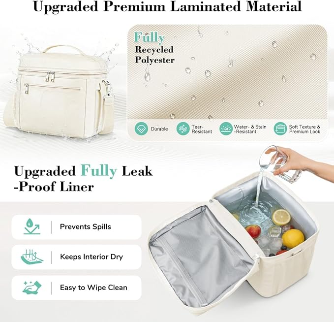 DALINDA Lunch Bag Cooler Bag Lunch Box for Women Men, Insulated Leak Proof LunchBox Lightweight for Picnic,Grocery,Beach,Camping,Travel,Work