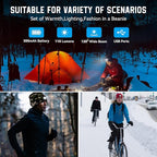 Beanie Hats with Light, USB Rechargeable LED Hand Free Headlamp, Birthday Gifts for Men, Women, and Teens, Ideal for Camping, Hiking, 2 Pack, Camouflage