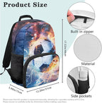 Soccer Backpack with Lunch Box Lightning Bookbag Fashion Lightweight Bookbag for Boys 8-12 with Lunch Box 4 Piece School Bag for Boys 10-12 Outdoor Camping Travel Daypack