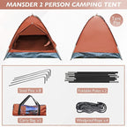 2 Person Camping Dome Tent,Waterproof Lightweight Portable Tents for Outdoor Camping Hiking Travel