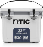 RTIC Ultra-Light 22 Quart Hard Cooler Insulated Portable Ice Chest Box for Drink, Beverage, Beach, Camping, Picnic, Fishing, Boat, Barbecue, 30% Lighter Than Rotomolded Coolers