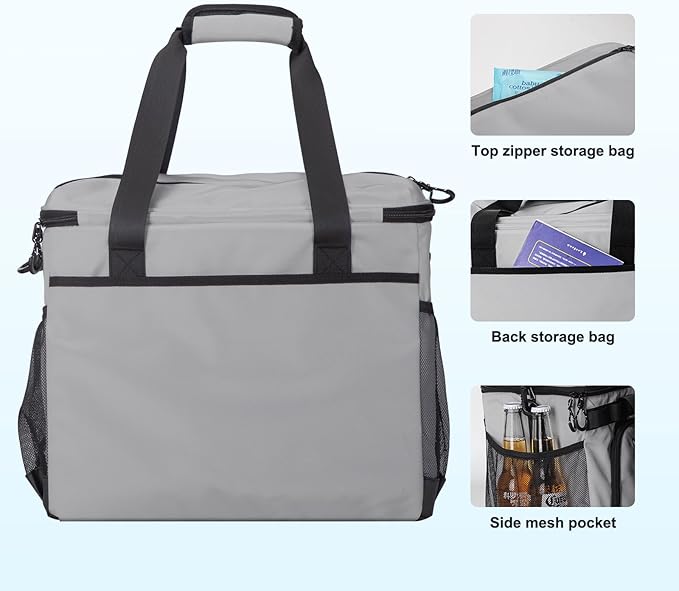 Soft Travel Coolers Bags Insulated Cooling 16hour for Camping Hiking Beach Travel Soft Sided Insulated Cooler Bag 20/48Cans for Women Men