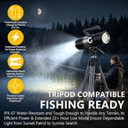150W Rechargeable Handheld Spotlight 18,000 High Lumens, Super Bright Zoomable XHP360 Spot Light Searchlight with USB Output, Large Capacity Powerful LED Flashlight for Home Emergency Boating Camping