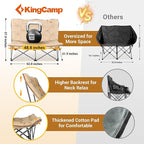 KingCamp Folding Comfy Butterfly Chair Oversized Padded Camping Chairs for Adults Comfortable Camp Chair 300lbs Heavy Duty with High Back for Outdoor Lawn Patio Bedroom Living Room Dorm