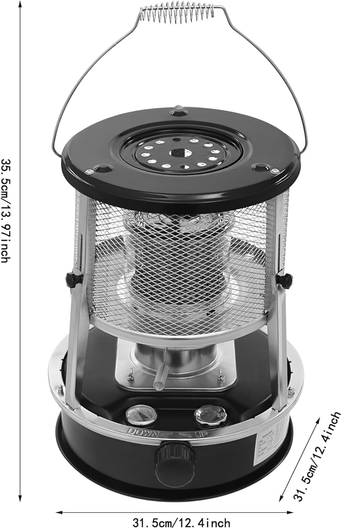 9000BTU Kerosene Heater & Stove, Portable Non Electric Kerosene Heaters, Outdoor Camping Portable Camp Tent Heater (Black)