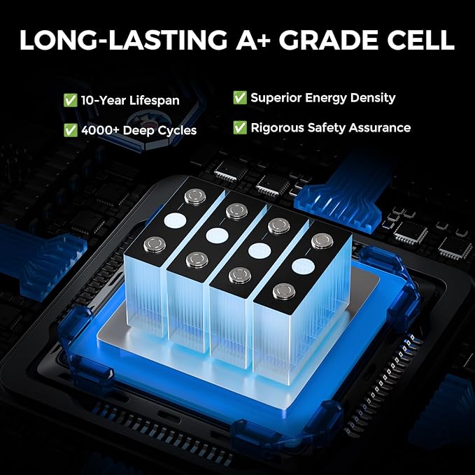 12V 100Ah Bluetooth LiFePO4 Battery, Deep Cycle Group 31 Lithium RV Batteries Built-in 100A BMS with Low-Temp Protection, 12.8 Volt Lithium Battery for Rv Camping, Home Solar System, Off-Grid