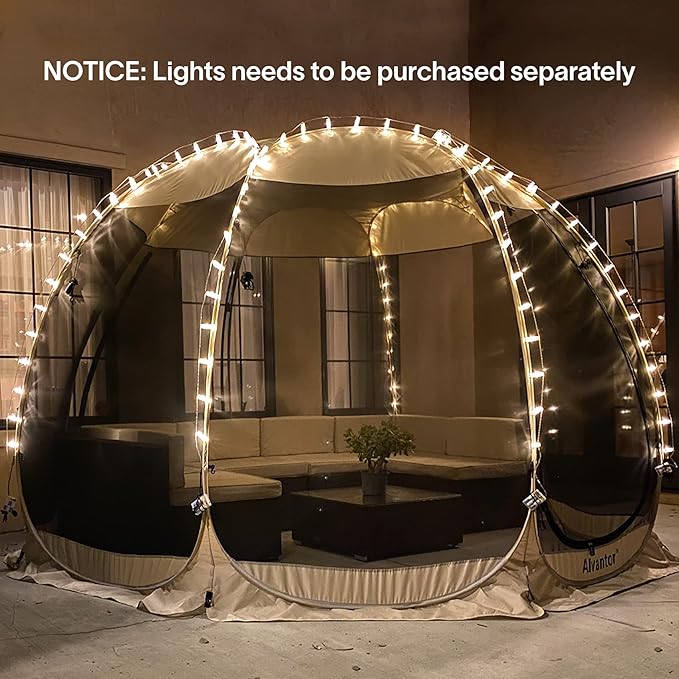 Alvantor Pop Up Screen House Gazebo with Mosquito Netting, Instant UV Resistant Sun Shelter for Patio & Backyard, Portable Canopy Tent for 2-10 Person