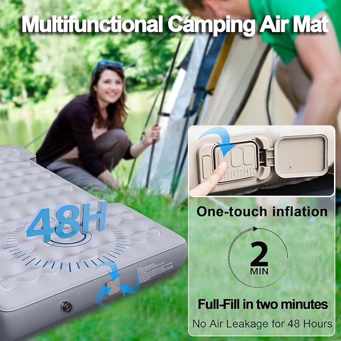 Customized for Ram Truck Bed Mattress 6.4Ft, Self-Inflating Portable Pickup Air Mattress, Ram Truck Camping Mattress with Cordless Air Pump, Ram 1500 2500 3500 Accessories 2025-2018