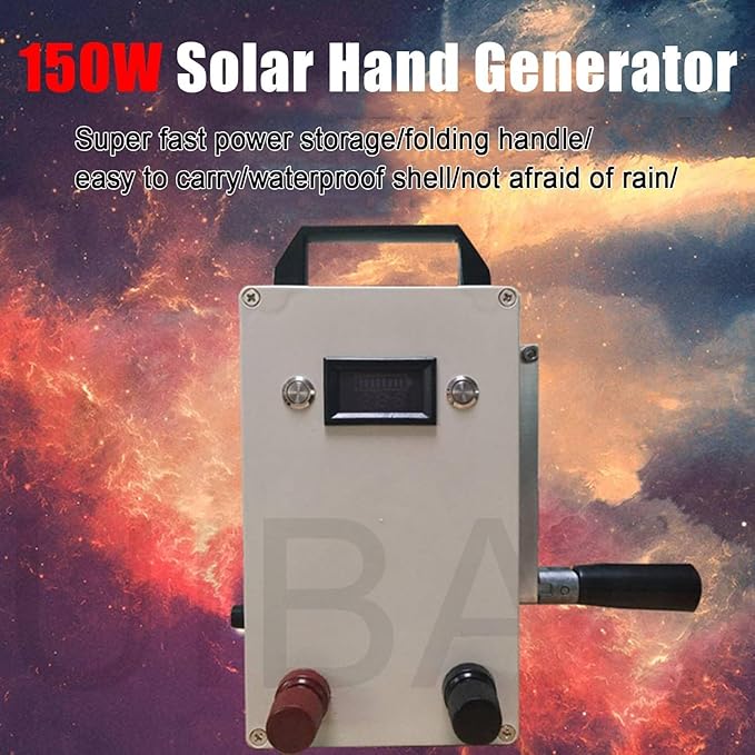 Portable Hand Crank Generator 150W 110V/220V Solar Power Supply,Emergency Power Supply Charger USB Output for Camping Outdoor Computer Charging