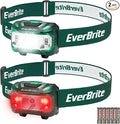 EverBrite Headlamp, 2 Pack Kids Headlamp with Red Light and Memory Function, Head Lamp for Adults and Kids with 5 Modes, Bright Headlamps for Camping, Running, Christmas Gifts, Batteries Included