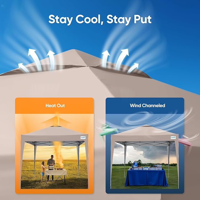 Quictent 10x10 Pop Up Canopy Tent - Instant Setup Gazebo for 1 Person, Portable & Compact, Waterproof & UV Protection, Ideal for Camping, Beach, Parties, Markets and Outdoor Events