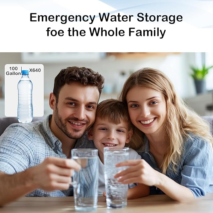 2 Pack 60 Gallon Bathtub Bladder for Emergency Water Storage, Water Storage for Disaster Preparedness, Hurricane Survival & Drinking Water, BPA-Free, Food Grade and Resuable Water Bag for Tub