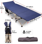 REDCAMP 28" Extra Wide Heavy Duty Camping Cots for Adults, Folding Sturdy Portable Sleeping Cot for Camping or Office Use, Blue
