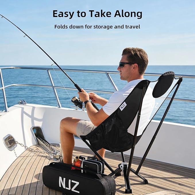 High-Back Folding Chair for Indoor & Outdoor Use — Comfortable High-Back Support, Easy One-Piece Setup, Stable Aluminum Frame, Portable Chair for Backyard, Camping & Everyday Relaxation