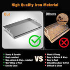 Griddle for Gas Grill, 25"x 16” Universal Fry Pan Metal Flat Top Griddle Plate for Gas Stove/Charcoal/Electric/Gas Grill, Large Stove Top Griddle Insert for Camping, Tailgating and Parties