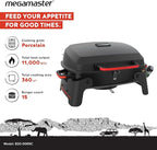 Megamaster 1-Burner Portable Gas Grill with Locking Lid, 11,000 BTU Stainless Steel Burner, Foldable Legs, Small Propane Grill for Outdoor Cooking, Camping, BBQs, Patios, and Gardens - 820-0065C