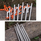 TiTo Titanium Tent Pegs Stakes Lightweight Snowfield Grassland Heavy Duty Tent Nails for Outdoor Camping Hiking and Plant Support Garden Stakes 4pcs/6pcs (8×350mm-6pcs)