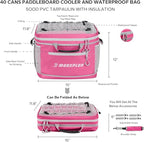 Waterproof PVC Material Paddleboard Cooler Deck Bag,40 cans Sup Deck Cooler Bag,Cooler Bag for Paddleboard,Lunch Box Cooler Insulated Bag,Camping Cooler Bag,Kayak Cooler Bag