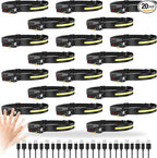 20Pack Headlamp Rechargeable, 1000 Lumen Headlamps for Adults, 230 Angles Wide Beam Headlamp & Spotlight, 6 Modes, Lightweight Head Lamps for Camping Running Cycling