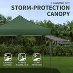 Pop up Canopy Tent with Awning Easy up Canopy with Wheel Bag Heavy Duty Waterproof Canopy Commercial Gazebo Tent for Outdoors Parties Vendors