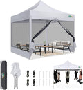 COBIZI Canopy Tent 10x10 Heavy Duty Pop Up Canopy with Sidewalls Waterproof,Easy to Set up Gazebo with Mosquito Netting Outdoor Mesh Screen Tents for Parties Wedding Party with Carry Bag, White