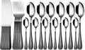Flatware Sets 24pcs 18/10 Stainless Steel Cutlery Set Gold Tableware Set Fork Knife Spoon Dinnerware Set Flatware Set Silverware Set Stainless Steel