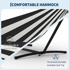 Double Hammocks with Stand for Outside, Portable Space Saving Heavy-Duty Steel Stand for Indoor Outdoor Patio with Carrying Bag, 450 lbs Capacity