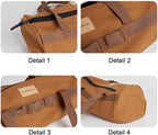 TBACW Canvas Tool Storage Bag with Zipper - Organizer for Tools, Tent Stakes & Poles, Durable Fabric Utility Pouch for Outdoor Hunting Hiking Camping Gear (Khaki)