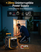 VTOMAN FlashSpeed Pro 3600 Portable Power Station, 3600W 3096Wh Solar Generator with 2Hr Fast Charge, UPS Home Backup & Outdoor Power for Camping, RV, Power Outage, Emergencies (with Wheels)