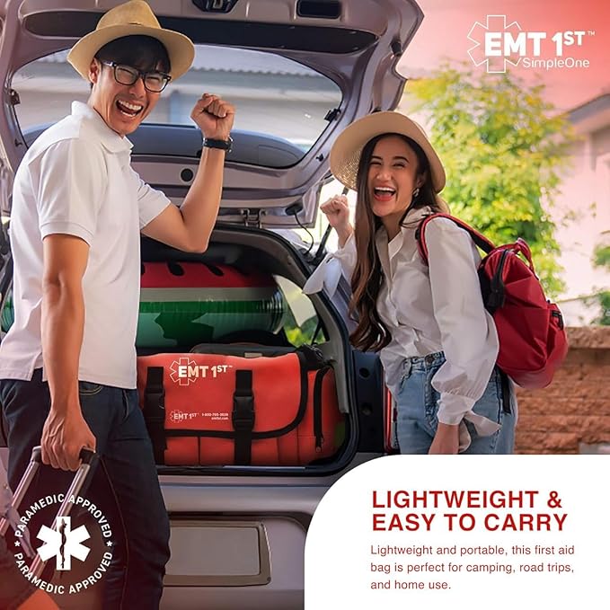 EMT 1st Emergency Responder Empty First Aid Kit for Car, Home & Travel Compact Medical Kit with Medical Supplies in a Durable EMT Bag Perfect Emergency Preparedness