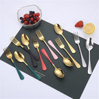 Flatware Sets 24pcs 18/10 Stainless Steel Cutlery Set Gold Tableware Set Fork Knife Spoon Dinnerware Set Flatware Set Silverware Set Stainless Steel