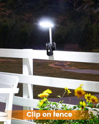 Clip On Solar Lights Outdoor, Motion Sensor Outdoor Lights, 92 LEDs 600LM Solar Fence Lights Outdoor Waterproof,Security Lights for Fence, Deck, Gutter (2, Clamp/Black/6000K)