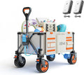 Litheli Electric Utility Wagon Cart, 200L Capacity, 300 lbs Load, Foldable Heavy-Duty Design with All-Terrain Wheels, Variable Speed Drive & Battery Power for Camping, Beach, Garden & Shopping