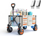 Litheli Electric Utility Wagon Cart, 200L Capacity, 300 lbs Load, Foldable Heavy-Duty Design with All-Terrain Wheels, Variable Speed Drive & Battery Power for Camping, Beach, Garden & Shopping