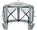 CLAM Pop Up Screen Tent, Outdoor Camping Gazebo Canopy, Adventure with Wind Panels, 9' x 9', Gray