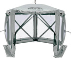 CLAM Pop Up Screen Tent, Outdoor Camping Gazebo Canopy, Adventure with Wind Panels, 9' x 9', Gray