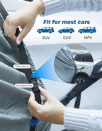 JOYTUTUS SUV Tailgate Tent with Big Awning, Water Resistant SUV Camping Tent with Car Roof Cover, Universal Fit Most Suvs, Car, Grey Blue