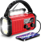 Weather Radio, Emergency Crank Radio AM/FM/NOAA Solar/Hand Crank/USB Charging,10000mAh /37000mWh Rechargeable Battery, Flashligh Cell Phone Charger for Hurricanes Camping & Home Emergencies
