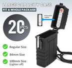 Waterproof Case with USB Rechargeable Electric Lighter, Airtight Holder Case for Whole Package 20pcs 84mm Size, Match Seal Storage Dry Box, EDC Survival Container for Fishing Kit, Camping