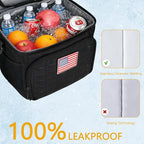 Portable Insulated Cooler Bag, Leakproof Soft-Sided Lunch Bag,8mm Insulation Keeps Cool 16+ for Camping, Beach, Picnics