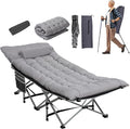 Wide Folding Camping Cots with Pillow & Extra Thick Matress, Cots for Sleeping 900 LBS, Camping Bed for Adults with Cushion, Sleeping Cot (Grey)
